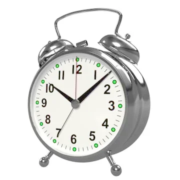 Alarm clock on white background. Isolated on white background. 3D rendering 스톡 일러스트