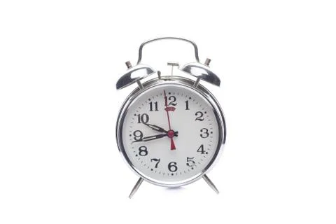 Alarm clock on white background Stock Photos