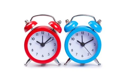 Alarm clock on white background Stock Photos