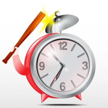 Alarm clock.Red.Vector Stock Illustration