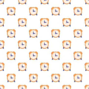 Alarm clocks pattern repeating time management concept Stock Illustration