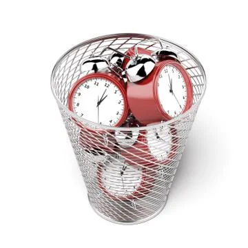 Alarm clocks in the trash Illustrazione stock