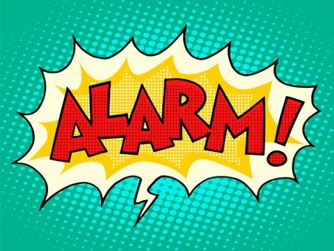 Alarm comic text bubble Stock Illustration