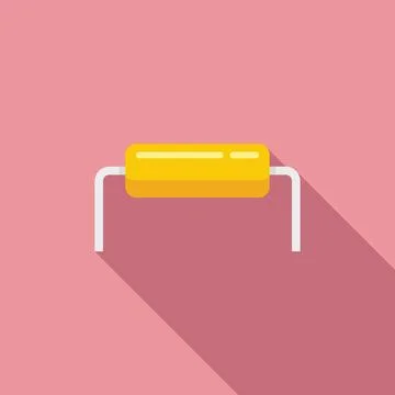 Alarm diode icon flat . Bulb component Stock Illustration