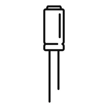 Alarm diode icon outline vector. Bulb component Stock Illustration