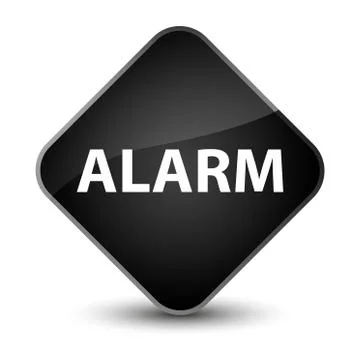 Alarm elegant black diamond button Stock Illustration