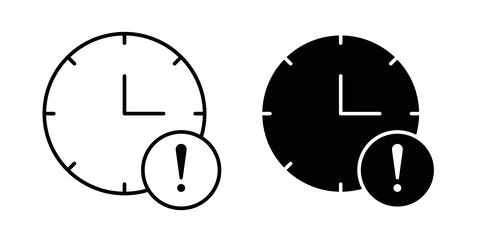 Alarm exclamation icon symbol. Vector illustration pack in black color. Stock Illustration