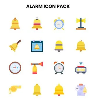 Alarm Flat Vector Icons Pack Ilustración de archivo