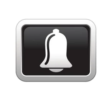 Alarm icon on black silver button Stock Illustration