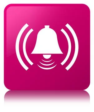 Alarm icon pink square button Stock Illustration