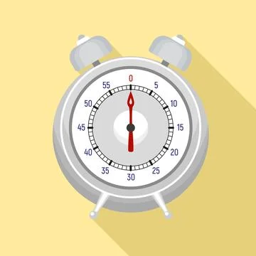Alarm kitchen timer icon, flat style Stock Illustration