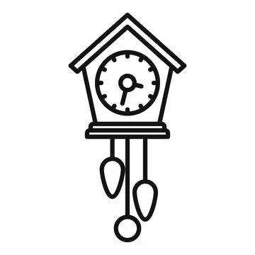Alarm pendulum clock icon, outline style Stock Illustration