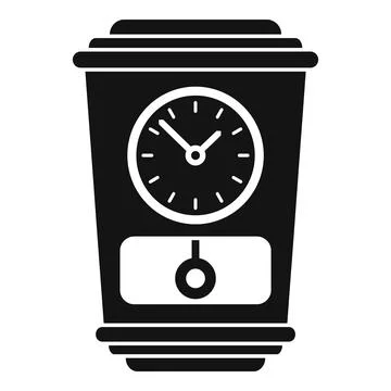 Alarm pendulum clock icon, simple style Stock Illustration