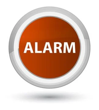 Alarm prime brown round button Stock Illustration