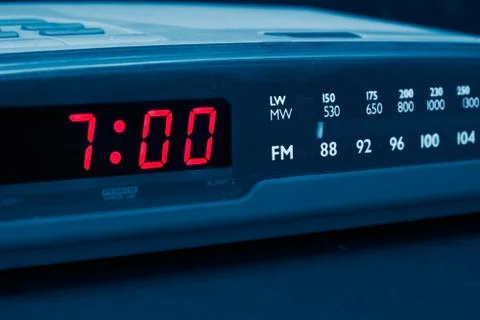 Alarm radio clock. time to wake up Stock Photos