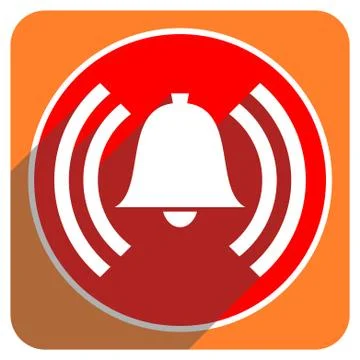Alarm red flat icon isolated. Stock Illustration