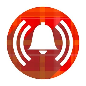 Alarm red flat icon isolated. 库存插图