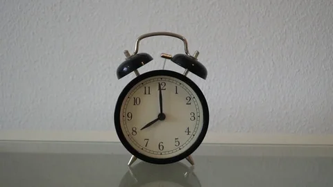 An alarm ringing at 8 AM. Slow motion Stock Footage 83455499