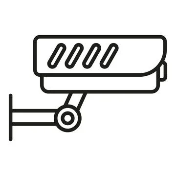 Alarm security camera icon outline vector. People escape Ilustración de archivo