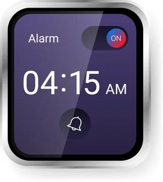 Alarm Setting User Interface Design For Smartwatch Applications 스톡 일러스트