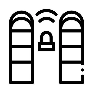 Alarm Signal Control Icon Vector Outline Illustration 스톡 일러스트