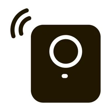 Alarm Signal Sensor Icon Vector Glyph Illustration Stock Illustration