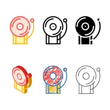 Alarm signalization color icon vector isolated designs Stock Illustration