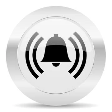 Alarm silver glossy web icon Illustrazione stock