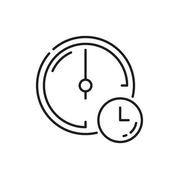 Alarm stopwatch isolated clock timer outline icon Stockillustratie