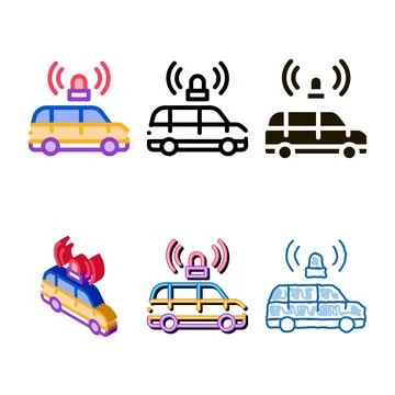 Alarm styleset system machine icon vector outline 스톡 일러스트