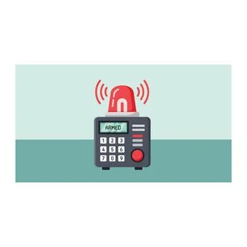 Alarm system panel with siren - security alert and warning Stock Illustration