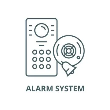 Alarm system vector line icon, outline concept, linear sign イラスト素材
