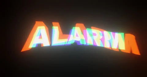 "ALARM" text glitch effect animation Stock Footage 255790719