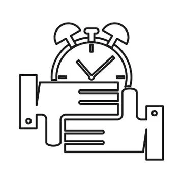 Alarm time Commitment Teamwork Together Outline Logo 스톡 일러스트