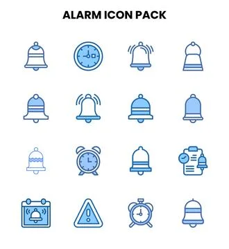 Alarm Two Colour Vector Icons Pack Illustrazione stock