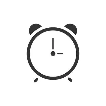 Alarm wake-up time icon flat Stock Illustration