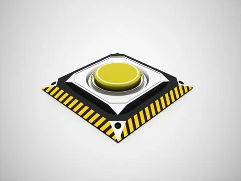 Alarm yellow danger button Stock Illustration