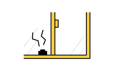 Alarmed locks on windows, Crime Prevention and Home Security Icons Stock Illustration