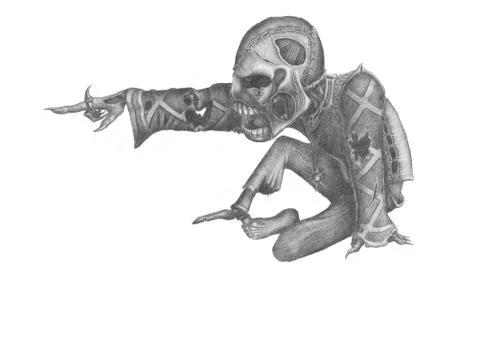Alarmed by undead Stock Illustration