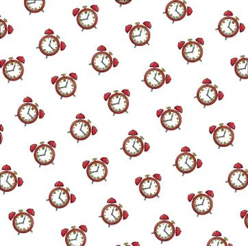 Alarms clocks wake up pattern pop art style Stock Illustration