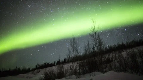 Alaska Aurora Borealis explodes over hill Stock Footage 36280146