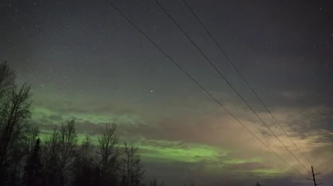 Alaska Aurora Borealis explodes through trees #4 Stock Footage 36298859