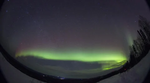 Alaska Aurora wide angle night to day #1 Stock Footage 36281731