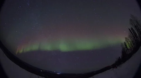 Alaska Aurora wide angle night to day Stock Footage 61783290