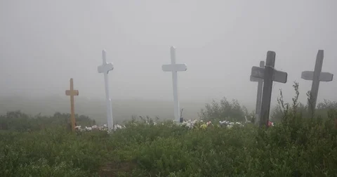 Alaska Cemetery Stock Footage 74536360