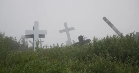 Alaska Cemetery Stock Footage 74536364