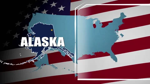 Alaska Countered Flag and Information Panel Stock Footage 66769362