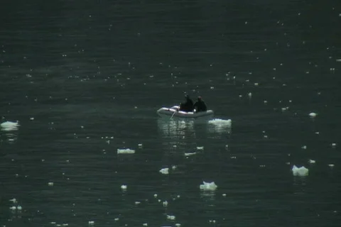 Alaska in a dingy Stock Footage 621936