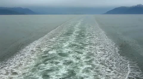 Alaska Ferry Wake Stock Footage 8987935