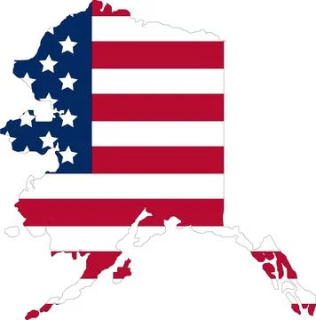 Alaska Flag, Alaska Map with Flag, Country Map, Alaska Map with Flag, Natio.. Stock Illustration